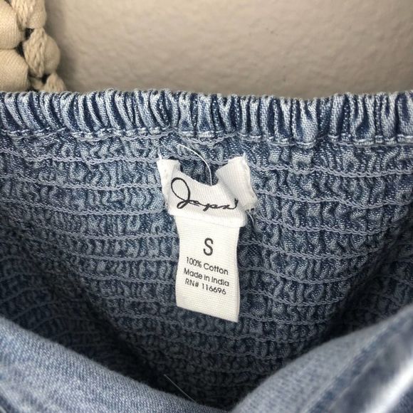 Japana Ruffled Denim Sheath Dress S - Picture 4 of 5